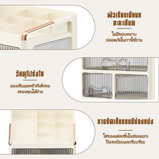 เพิ่มใหญ่กว้าง3ชั้น กล่องใส่เครื่องสำอาง กล่องเก็บเครื่องสำอาง มีลิ้นชัก กันฝุ่น ความจุใส่ของได้เยอะ กล่องเก็บเอนกประสงค