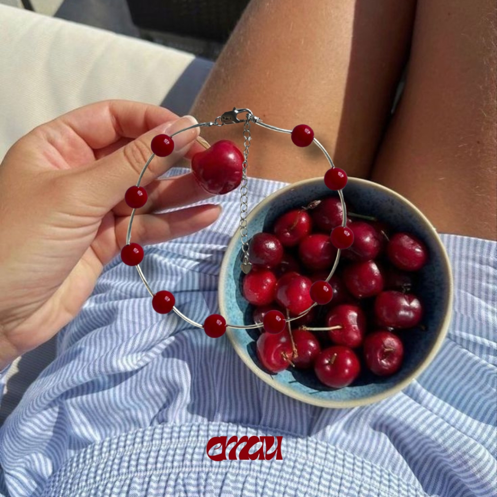 EMAU- Cherry Gummy the Elegant Red Necklace สร้อยหินสีแดงทึบสลับ ราคา ถูกที่สุด ดีลบีเคเค แกลเลอรีภาพที่ 9