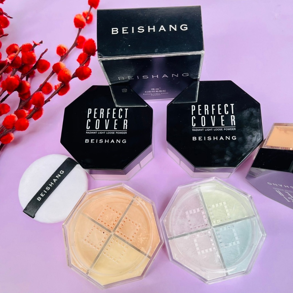 BEISHANG แป้งฝุ่น แป้งโปร่งแสง เนื้อแมท คุมมัน 4สี RADIANT LIGHT  LOOSE POWDER 4 COLORS 12g