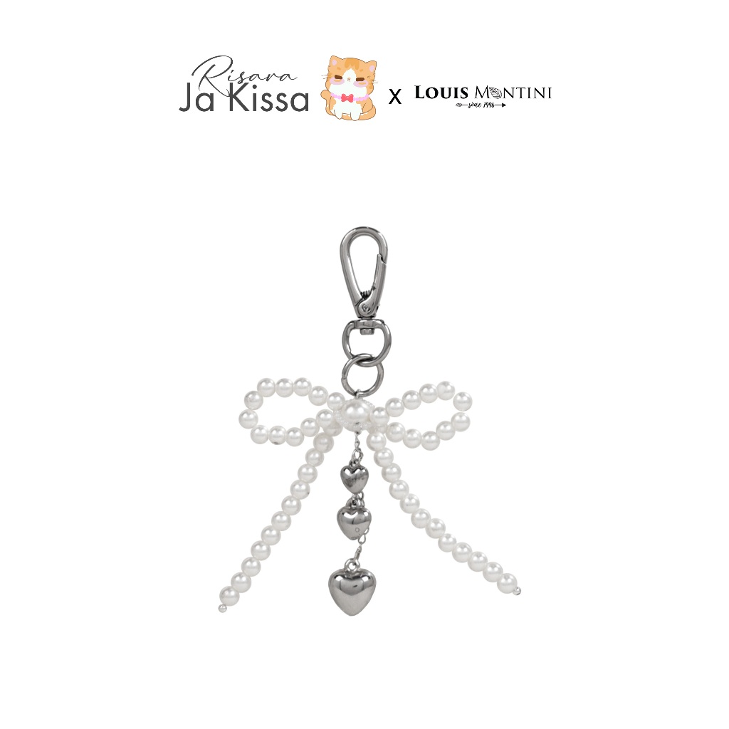 Louis Montini (PearlKeychain) พวงกุญแจลูกปัด ลายโบว์ หัวใจ Handmade พวงกุญแจ D.I.Y KCPB001