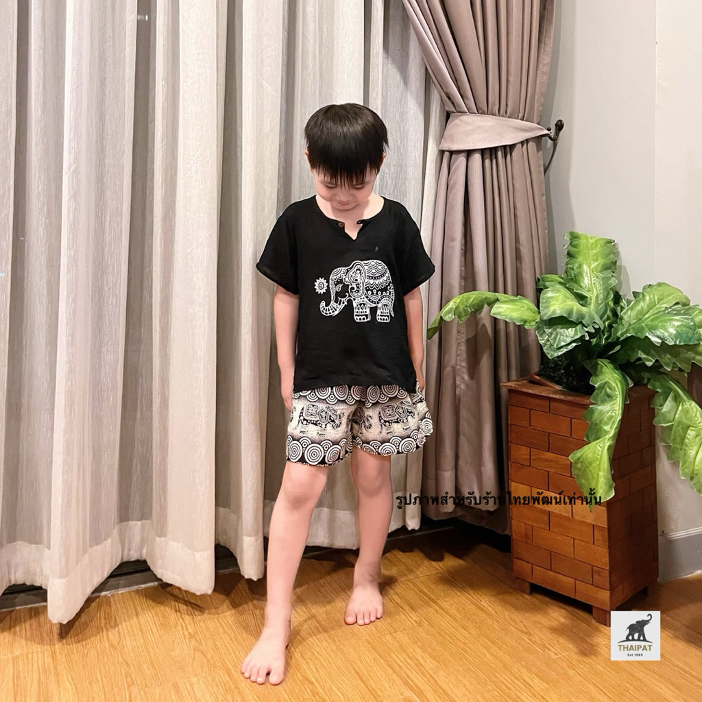 ⚡️ส่งด่วน TP018 ชุดช้างขาสั้น ผ้าสปัน เสื้อ+กางเกง ได้ทั้งชุด ผ้าฝ้ายนิ่มใส่สบาย S-2XL