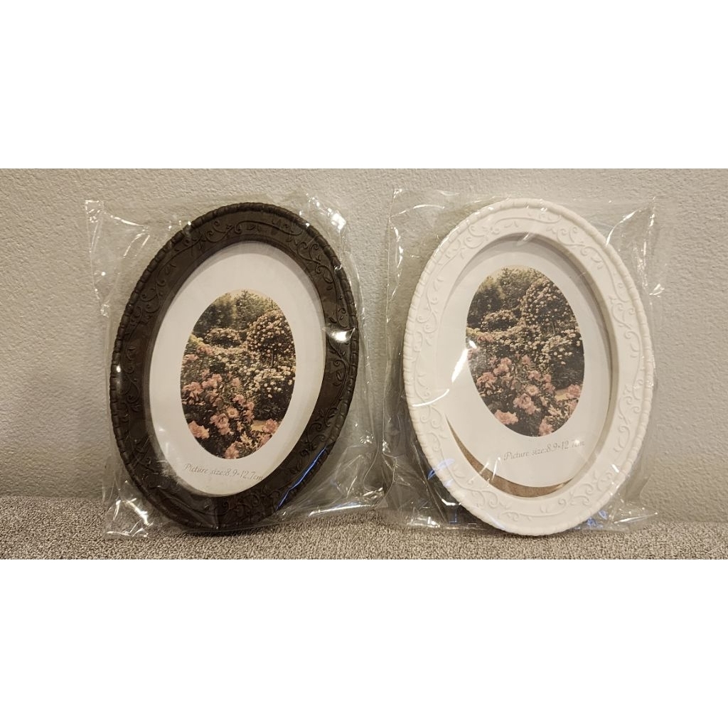 (1ชิ้น) กรอบรูป victoria photo stand oval ทรงวงรี เลือกสีน้ำตาลหรือขาว