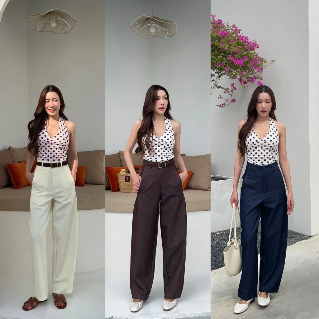 memade. กางเกงขาโค้ง barrel / Jeans look