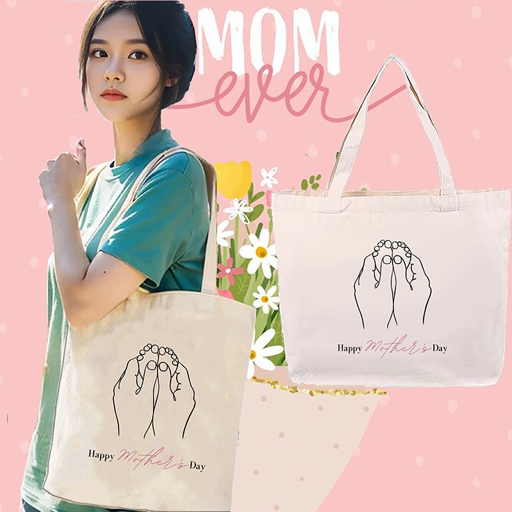 ✨Happy Mother's Day⭐Mother's Day canvas bag  กระเป๋า Canvas ขนาดใหญ่ ขนของได้หลายอย่าง ง่ายต่อการพกพ