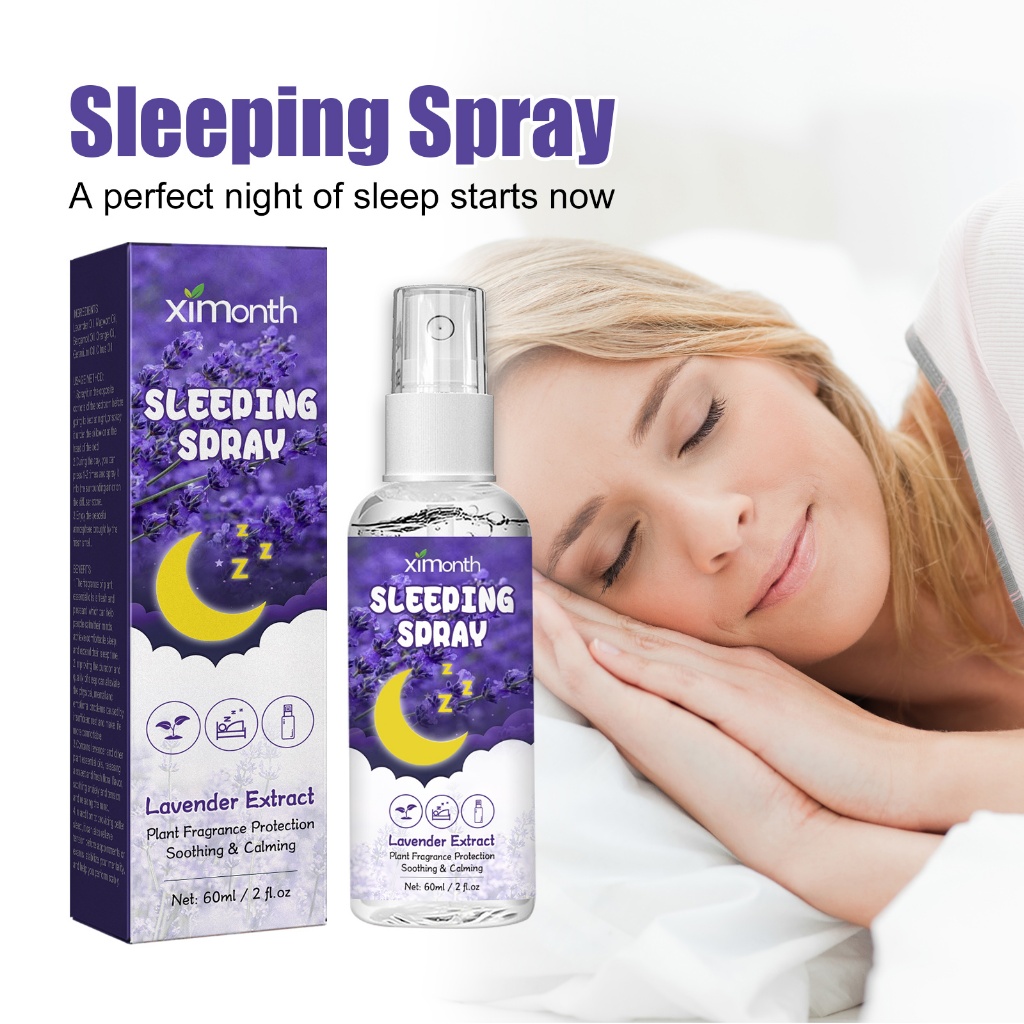 Ximonth Deep Sleep สเปรย์น้ำมันหอม สเปรย์หลับลึก ปรับปรุงการนอนหลับ สเปรย์ฉีดหมอน บรรเทาค Lavender S