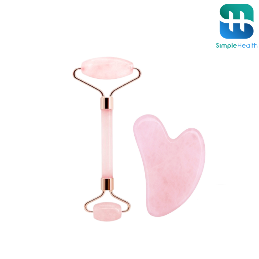Simple Healthcare หินกัวซาแท้ หินหยกนวดหน้า Gua Sha ลดแก้ม หน้าเรียว ผิวกระชับดูแลผิวหน้าแบบธรรมชาติ