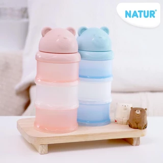 [NEW] NATUR เนเจอร์ กระปุกแบ่งนมผง กระปุกใส่นม ที่แบ่งนมผง 3 ชั้น หัวหมี
