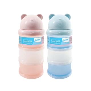 [NEW] NATUR เนเจอร์ กระปุกแบ่งนมผง กระปุกใส่นม ที่แบ่งนมผง 3 ชั้น หัวหมี