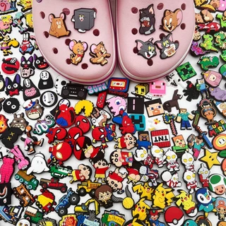 ชุดเซ็ตตัวติดรองเท้า สุดคุ้ม ลายการ์ตูนน่ารัก PVC DIY สนุก สำหรับตกแต่งรองเท้า