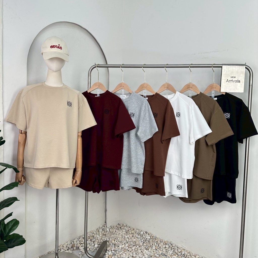 Mook_shop ชุดsetเสื้อแขนสั้น+กางเกงขาสั้น ชุดแฟชั่น เสื้อผ้าแฟชั่น