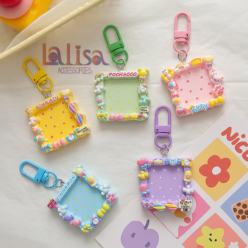 พวงกุญแจห้อยกระเป๋าสุดโซคิ้ว DIY ทรงสีเหลี่ยม alloy keychain D-60 ราคา ถูกที่สุด ดีลบีเคเค แกลเลอรีภาพที่ 2