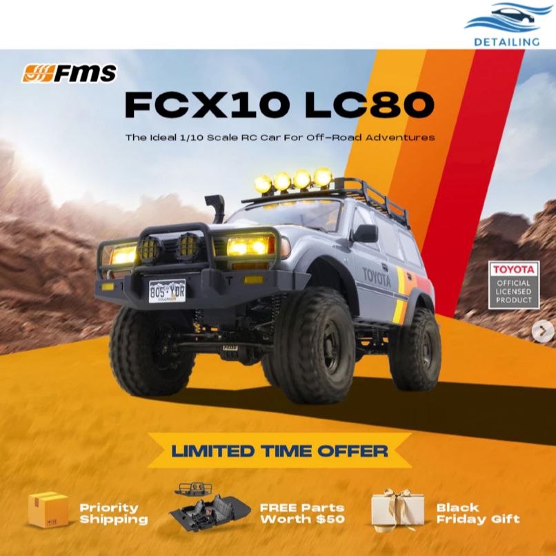 FMS FCX10 LC80 Toyota Land Cruiser 80 RS 1:10 สินค้าจัดส่งจากไทย ผ่อนกับ SPayLater