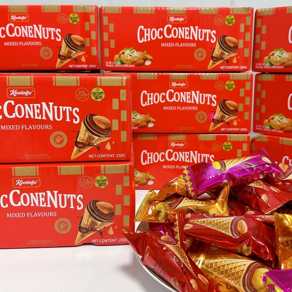Choc Cone Nuts โคนช็อกโกแลตกรอบ ไส้แน่น! 3 รสพรีเมียม อัลมอนด์ / พิสตาชิโอ / เม็ดมะม่วง