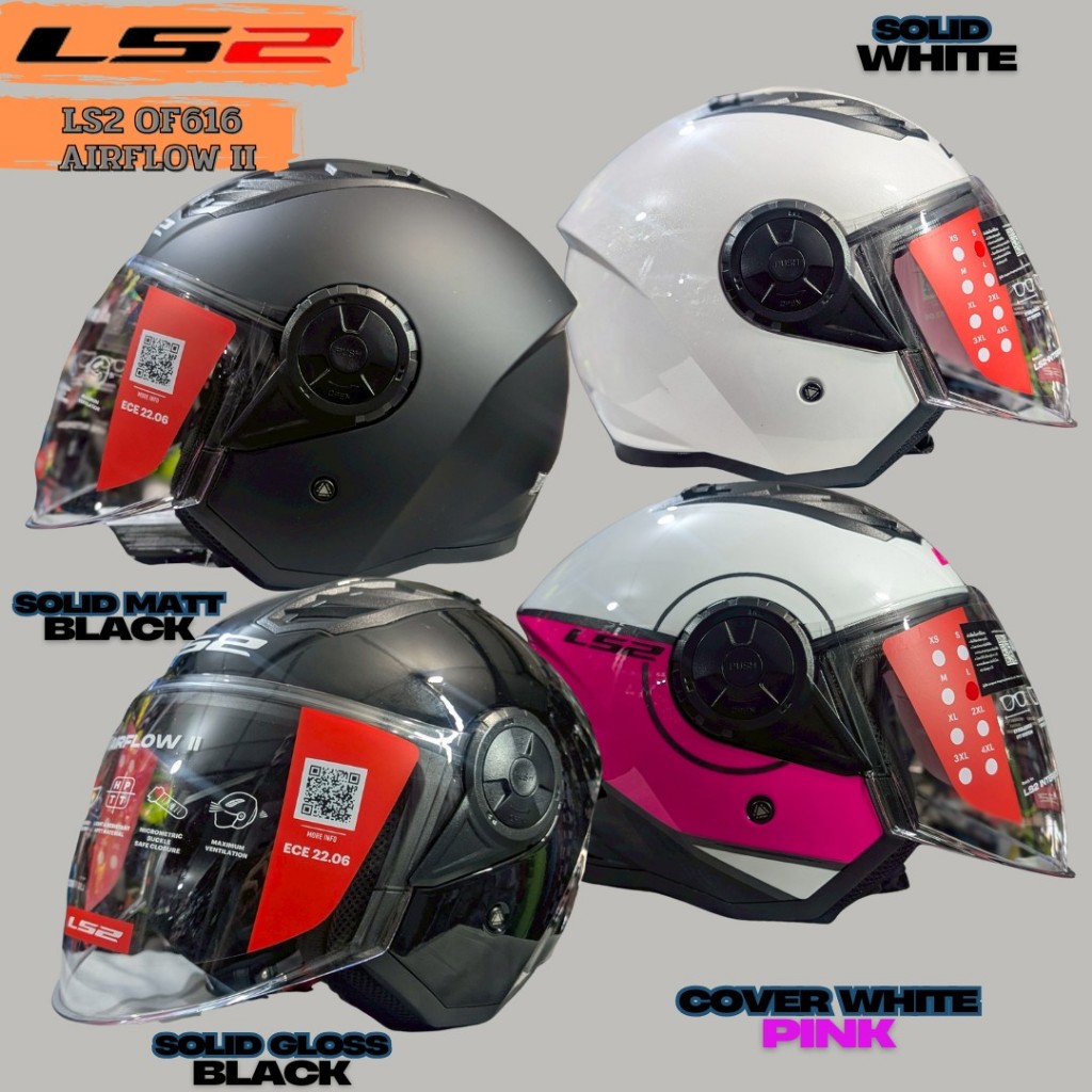 หมวกกันน็อคเปิดหน้า LS2 รุ่น OF616 AIRFLOW II รุ่นใหม่ล่าสุด