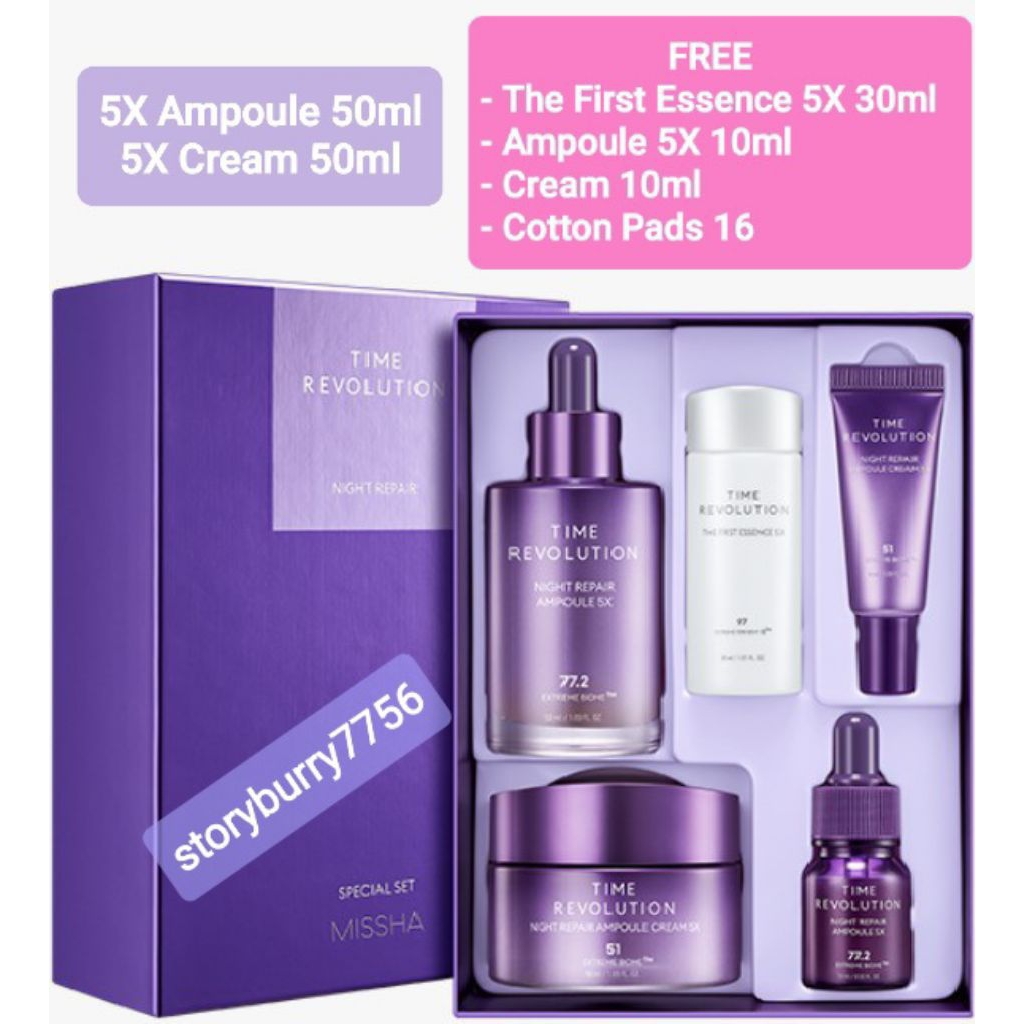 Missha Time Revolution Night Repair 5X Gift Set [Exp. 2028] ราคา ถูกที่สุด ดีลบีเคเค แกลเลอรีภาพที่ 3