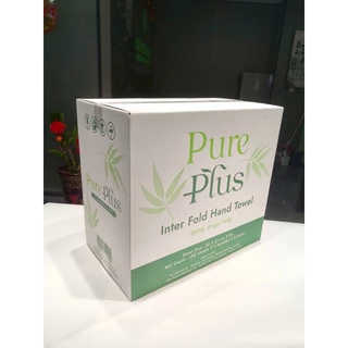 [ยกลัง 24 ห่อ] กระดาษเช็ดมือแบบแผ่น หนา 2 ชั้น / INTER FOLD HAND TOWEL PUREPLUS