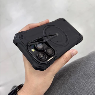 🔥มีส่งด่วน ในกทม.🔥 เคสไอโฟนกันกระแทกแข็ง Magnetic Bracket มุมกันกระแทก กรอบเลนส์ตั้งได้
