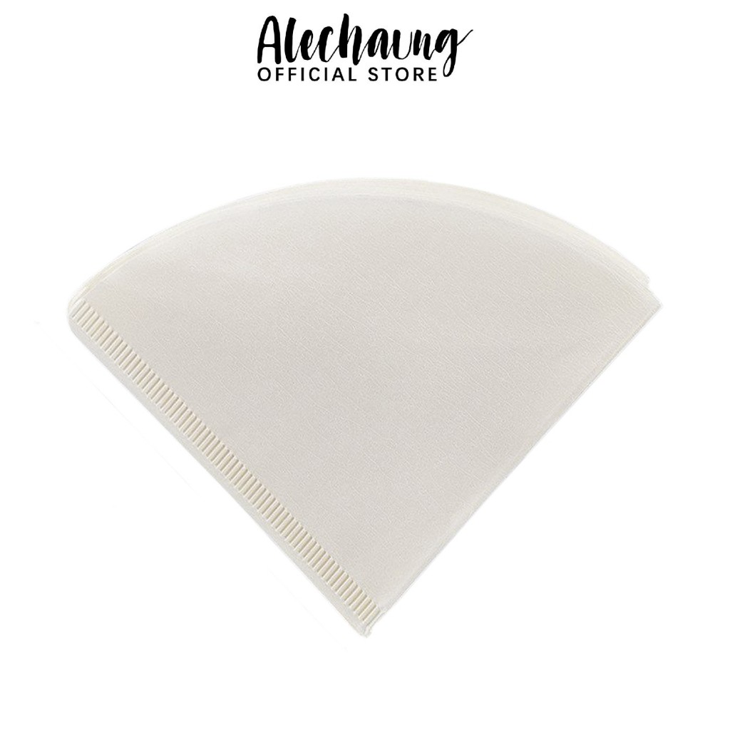 Alechaung กระดาษกรองกาแฟดริป กระดาษกรองกาแฟ coffee filter paper 100แผ่น แบบหนา ฟิลเตอร์กรองกาแฟ