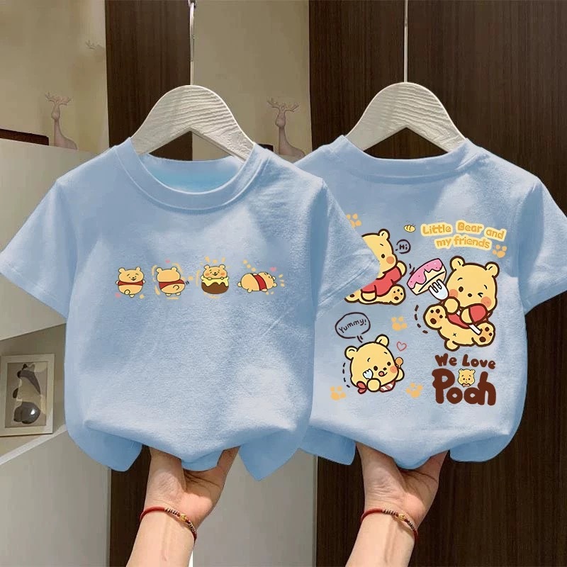 Yout-children ชุดเด็ก เสื้อยืด cotton  น่ารักพิมพ์ลาย คอกลม โคตรนุ่ม 'WE LOVE POOH' oversize เสื้อเด็ก เด็กผู้ชาย/girl
