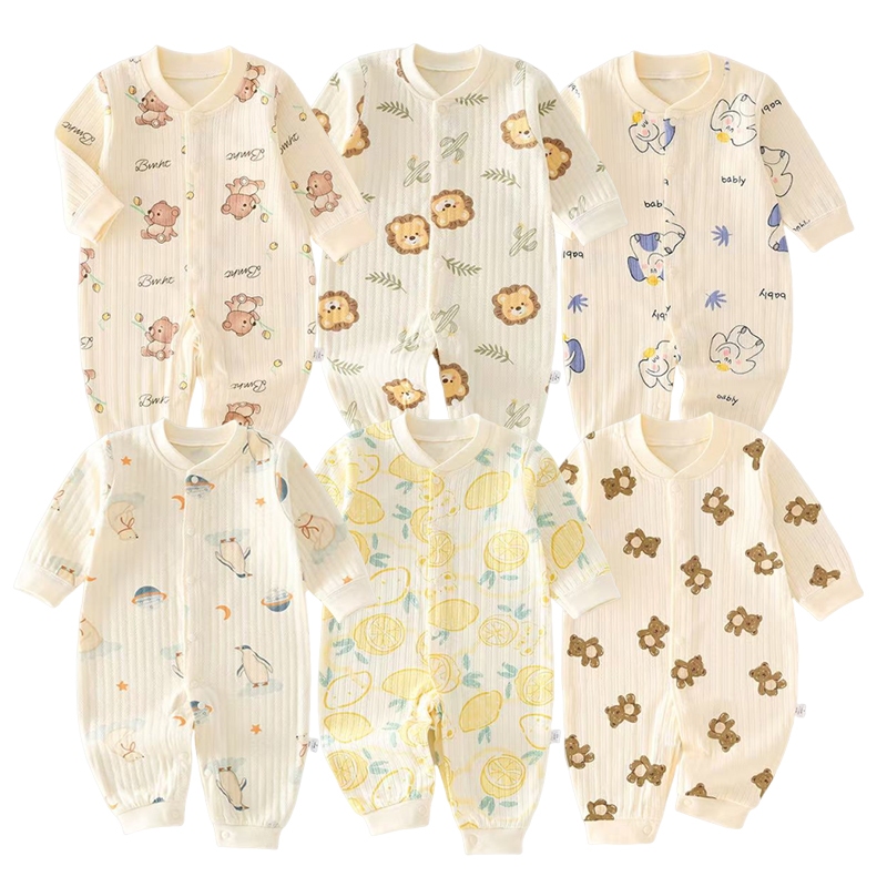 เด็กแขนยาว ชุดจั๊มสูท เสื้อผ้าเด็กแรกเกิดแขนยาว ชุดเด็กอ่อน ชุดนอนเด็กอ่อน บอดี้สูทเด็ก แบบขายาวแป๊ก