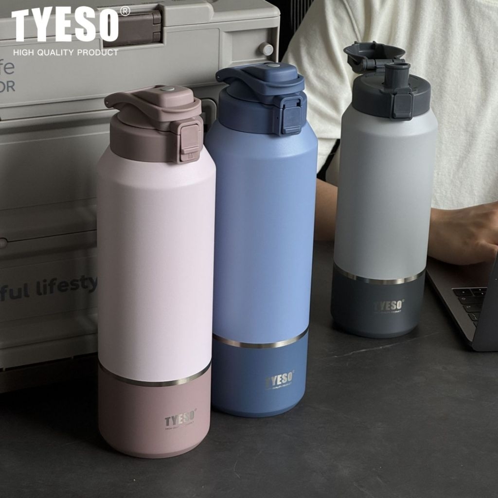 tyeso​กระบอกน้ำเก็บความเย็นขนาดใหญ่1200-2000ml กระติกน้ำสูญญากาศพร้อมหูหิ้วสแตนเลส304