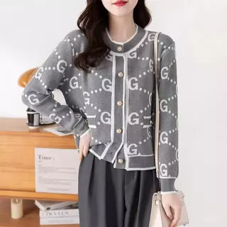 MW187 พร้อมส่งจากไทย🚚 ฤดูใบไม้ร่วงและฤดูหนาวหนาบวกขนาดรอบคอถักเสื้อคาร์ดิแกน เสื้อกันหนาวคุณภาพสูงหวาน