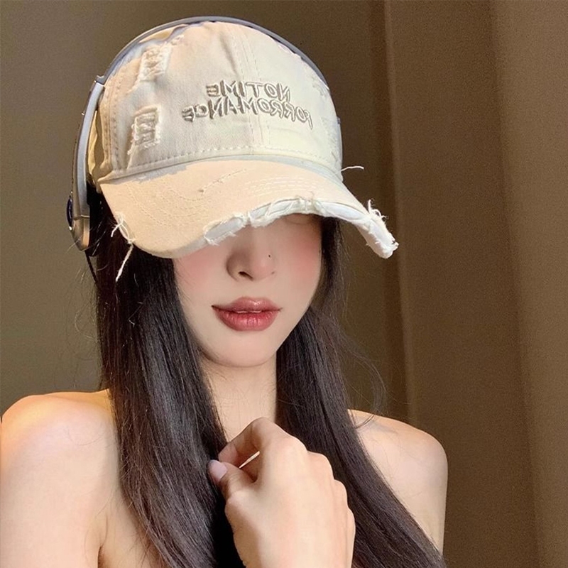 ส่งเร็ว💥หมวกแฟชั่นปักตัวอักษร ผ้าฝ้าย สไตล์เกาหลีลําลอง ปรับขนาดได้ กลางแจ้ง หมวกกันแดดสําหรับผู้ชายและผู้หญิง - รูปที่ 2