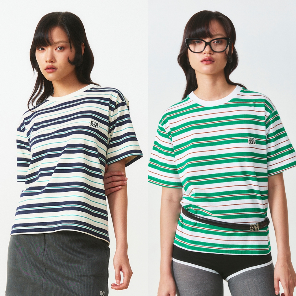 maison KEEPS | Tigger Tee | เสื้อยืด ลายทาง ติดป้าย Patch ปักโลโก้  มีให้เลือก 2 Size อก 40" และอก 44"