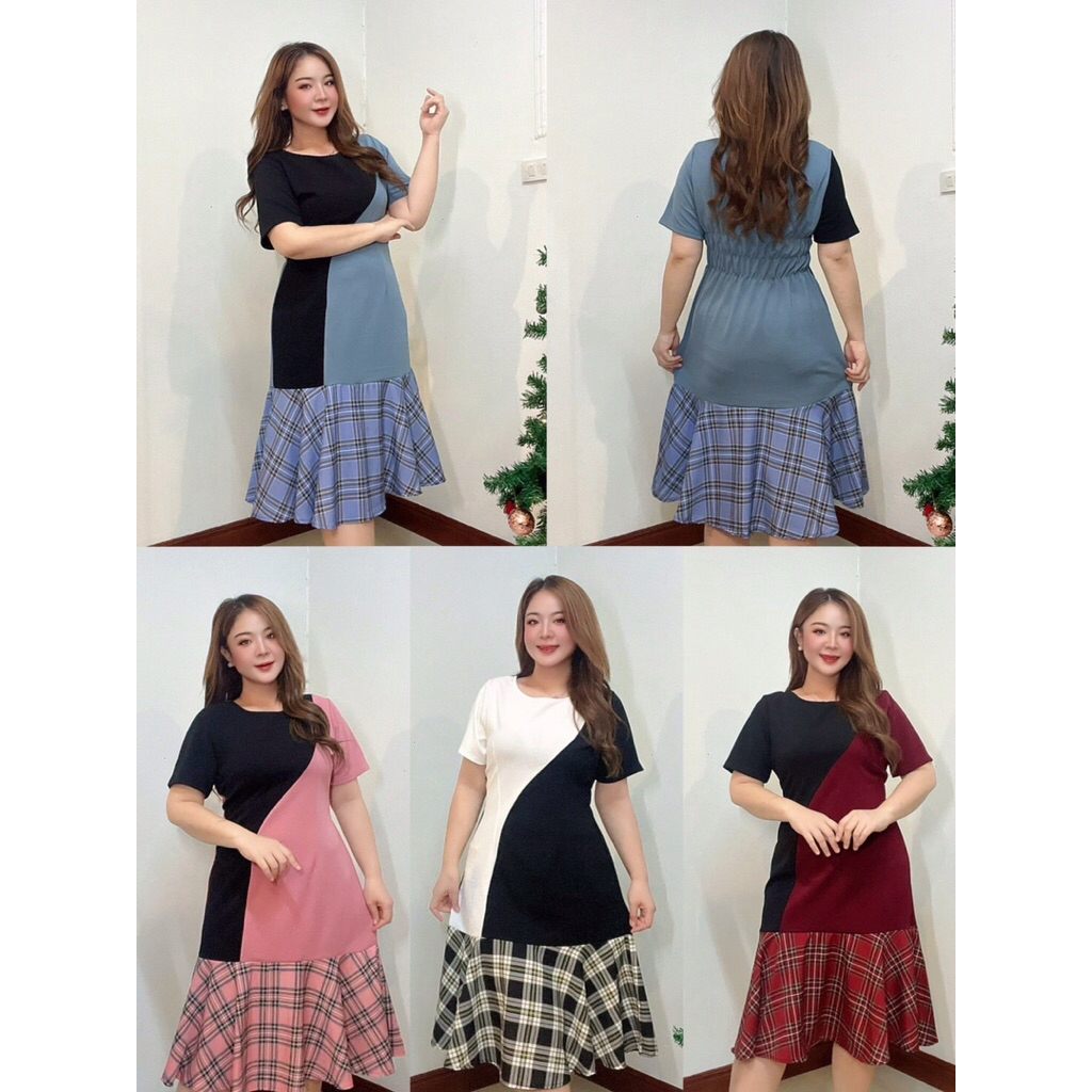 ชุดเดรสยาวแต่งชายกระโปรงอก 42“พร้อมส่งจากไทย