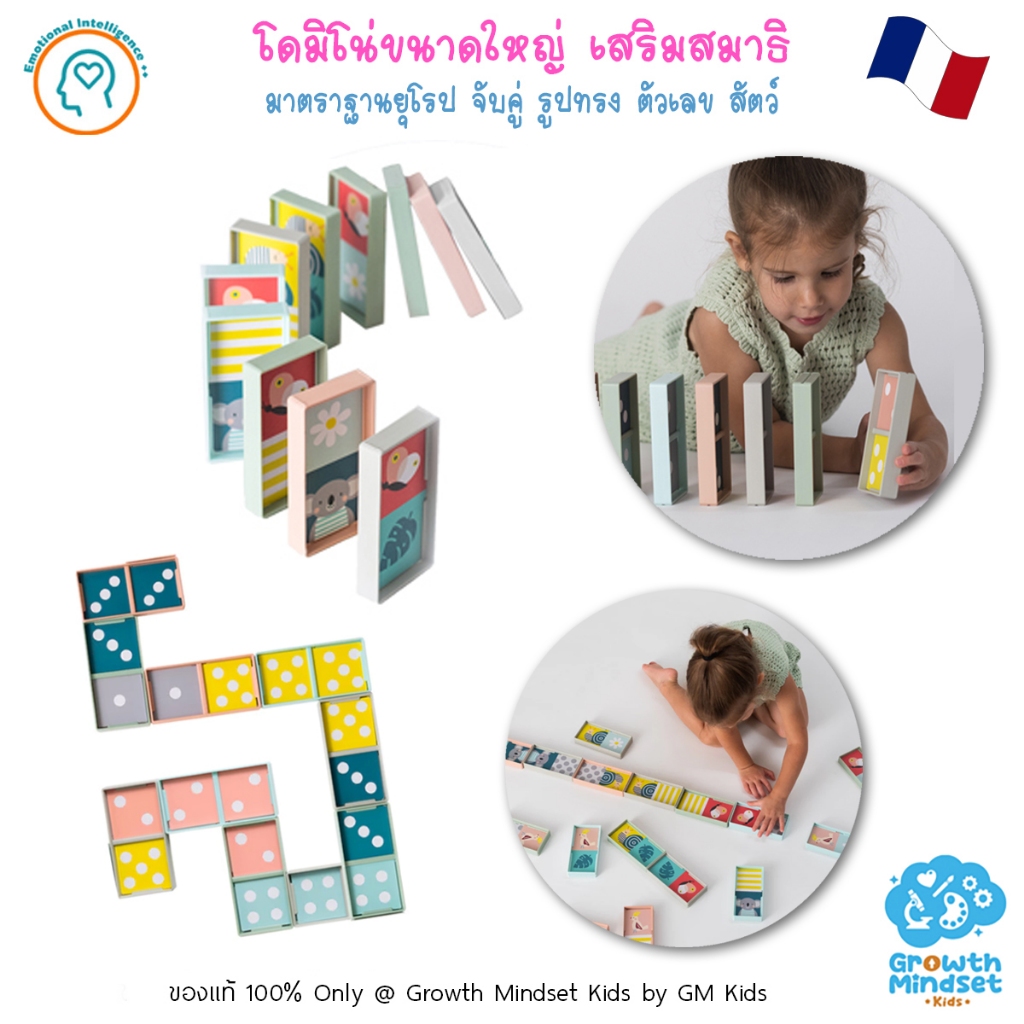 GM Kids (ของแท้ 2 – 7 ขวบ) โดมิโน่ขนาดใหญ่ พิเศษ เสริมสมาธิ Domino Rally XL Block TF0037 Taf Toys