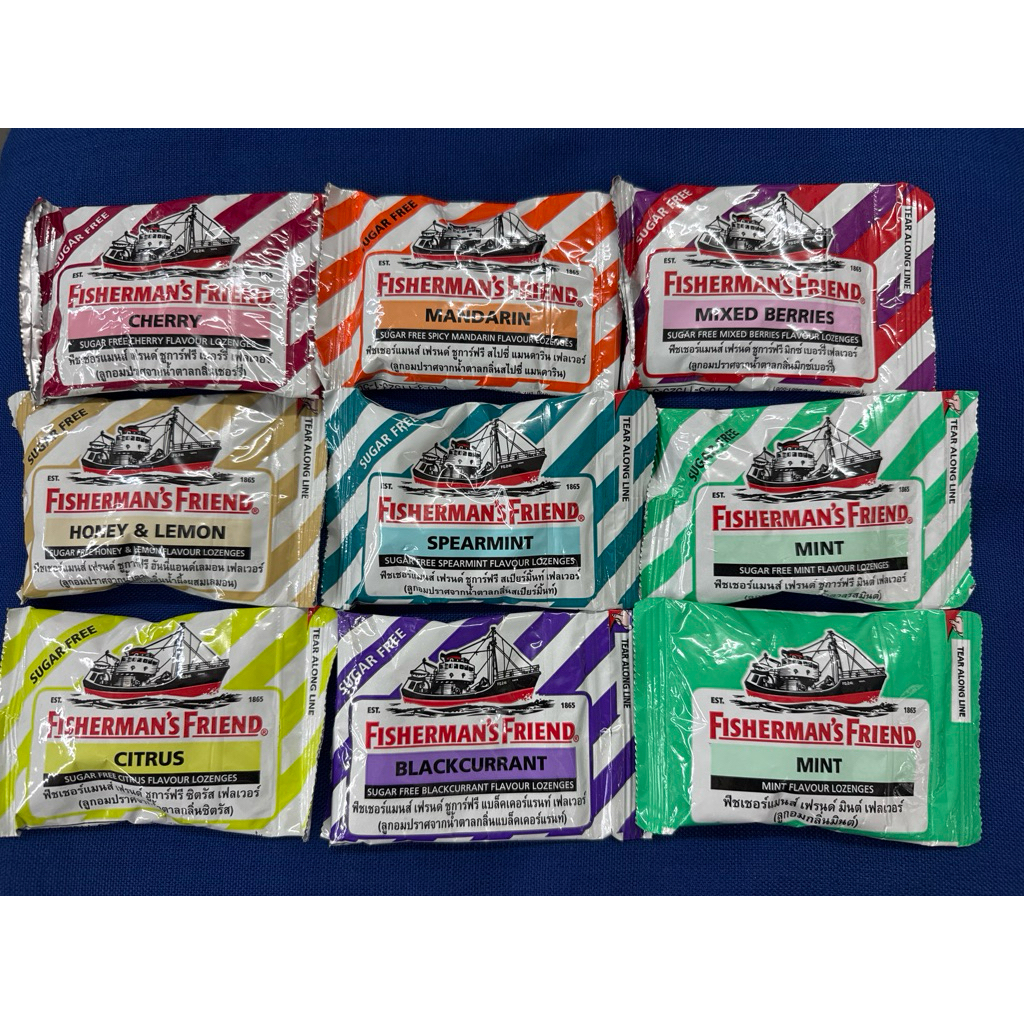 Fisherman’s friend ลูกอม ปราศจากน้ำตาล(มีให้เลือกหลายกลิ่น) มีราคาส่ง/ปลีก สามารถสั่งในระบบมาได้เลยค