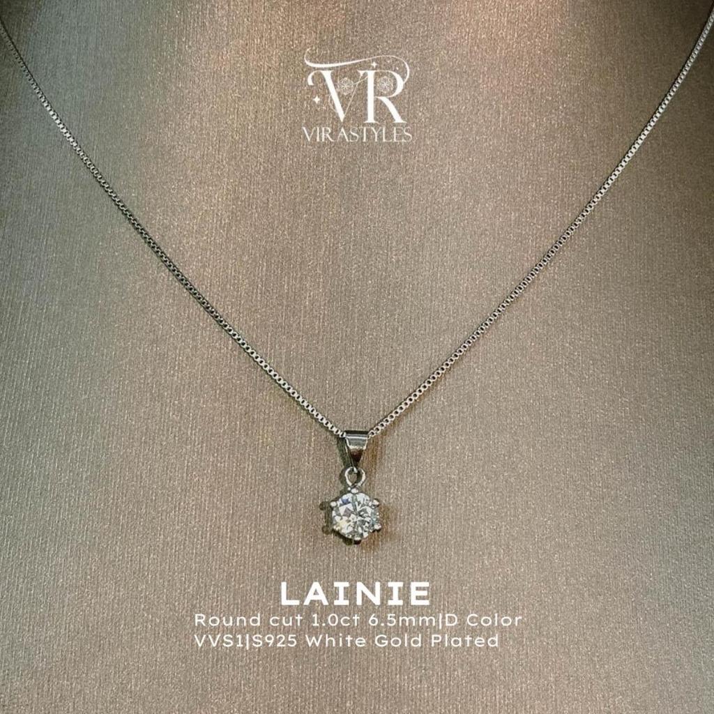 VRS.สร้อยคอพร้อมจี้เพชรเม็ดเดี่ยวโมอีสน้ำหนัก1.0ct“Lainie“Necklace Collection