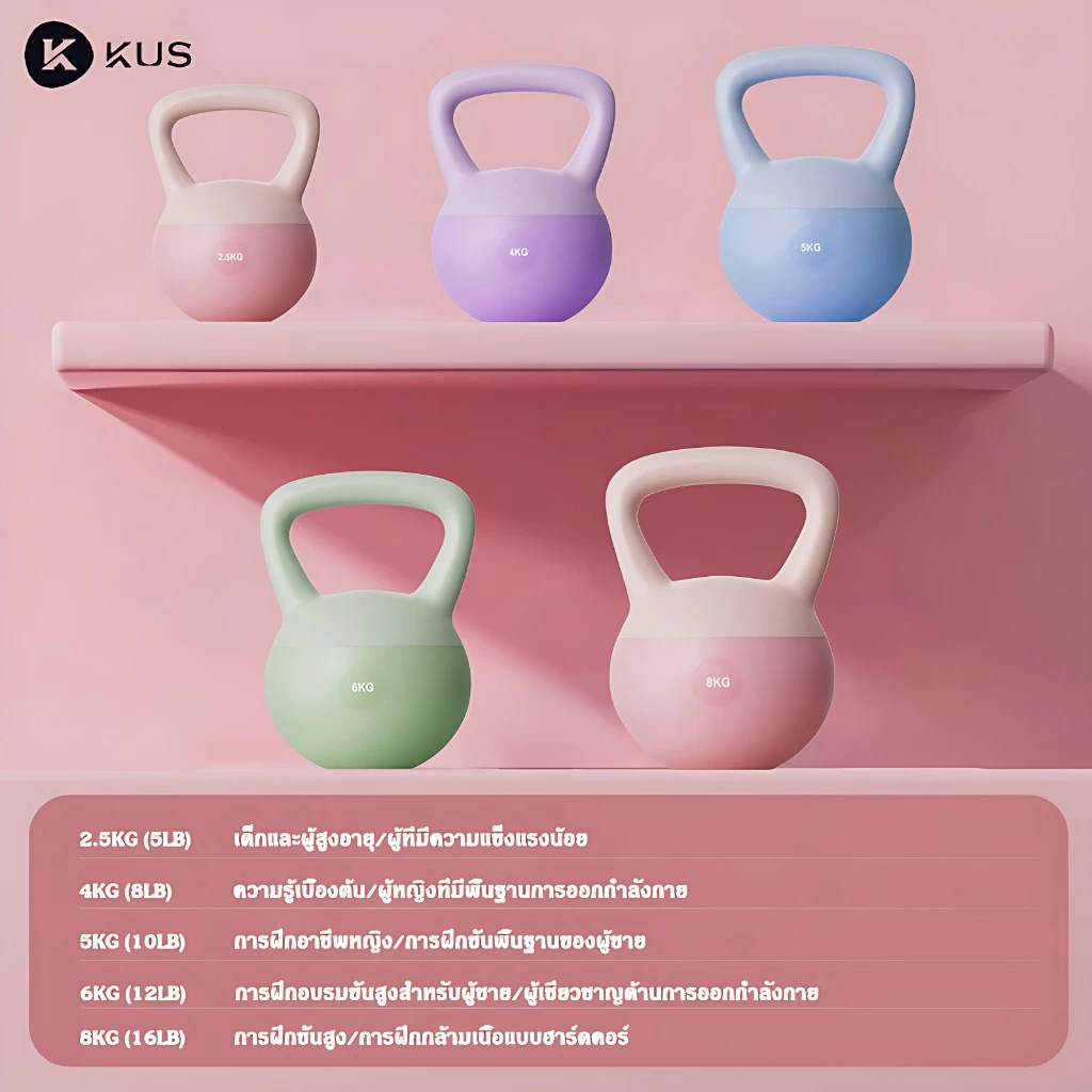 ANGTOP เคตเทิลเบล 4kg วัสดุพีวีซีนุ่ม ฟิตเนส thumbnail 10