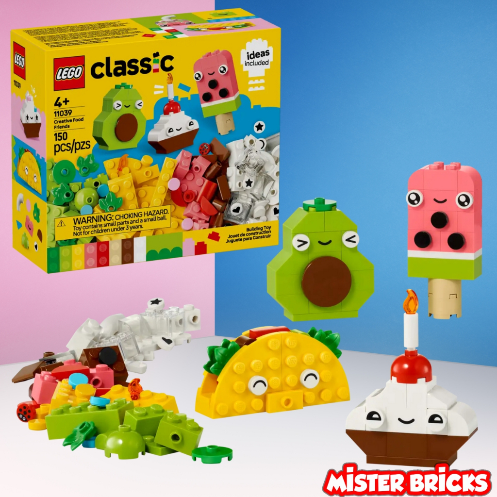 LEGO Classic 11039 อาหารเพื่อนซี้ 🍩 ชุดต่อของเล่นเด็ก 4+ สร้างอาหารน่ารัก