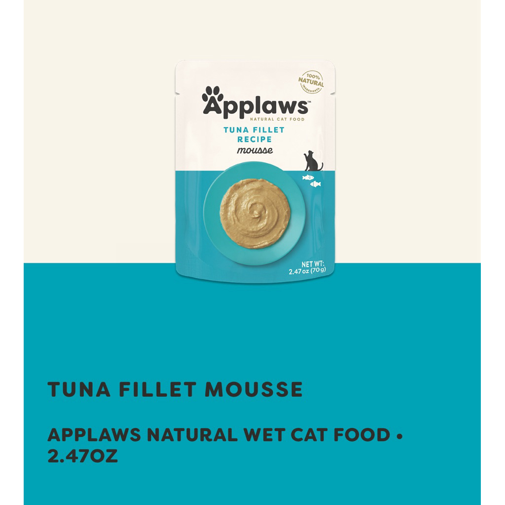 พร้อมส่ง(70 G) ❌SALE 1 แพ็ค 12/24 ซอง อาหารแมวทุกวัยเนื้อมูสรสทูน่า 🐟Applaws Natural Wet Cat Food inMousse, Limited Ingr