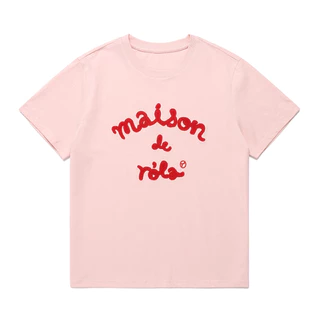 Rolarola Maison De Rola Embroidery T-shirt (White, Pink, Navy, Black, Melange Grey, Charcoal)