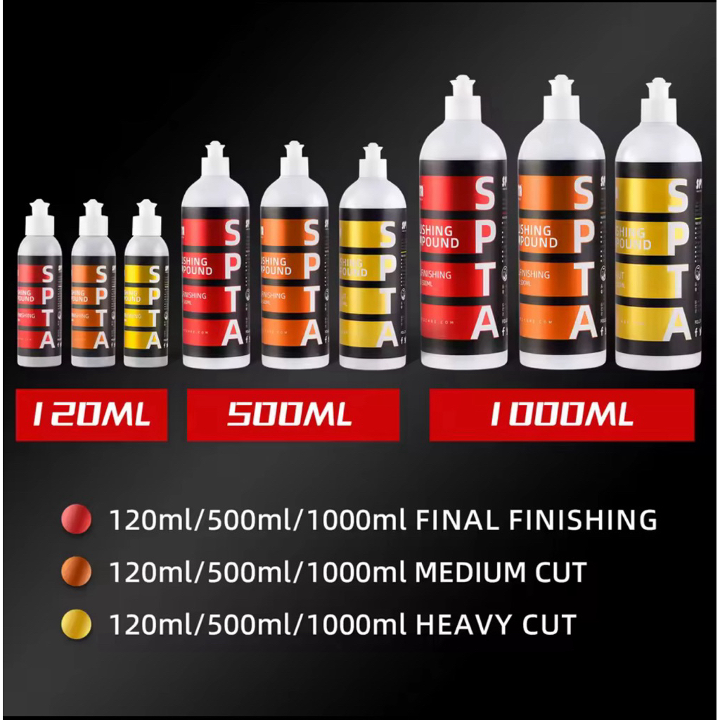 [พร้อมส่ง]น้ำยาขัดเคลือบสีรถยี่ห้อSPTAขนาด120MLและ500MLใช้งานง่าย ไร้ฝุ่น ขัดจบเพียง3ขั้นตอนพร้อมส่ง
