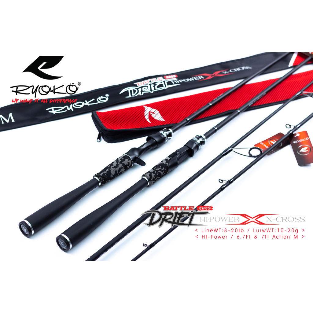 คันตีเหยื่อปลอม RYOKO Battle Drift 6.7Ft LineWT 8-20lb LureWT 10-20g Action M