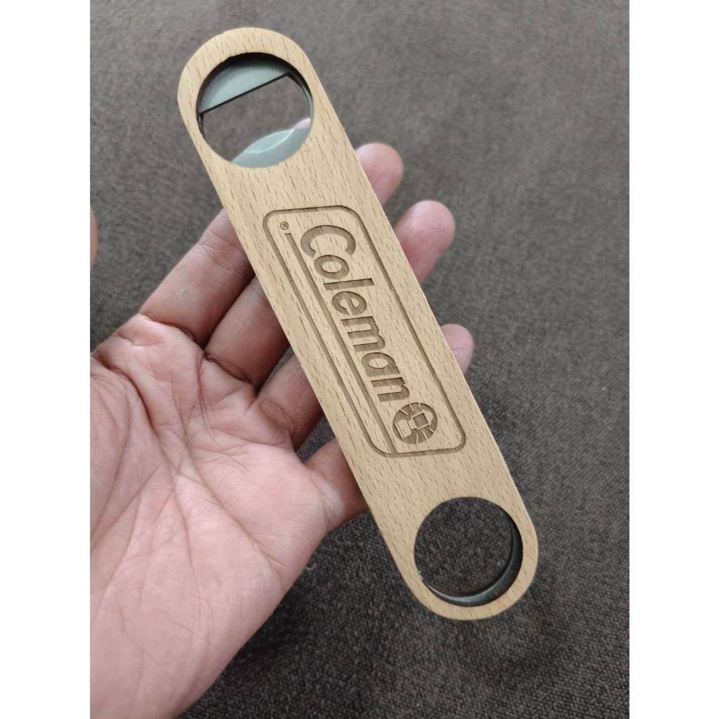 ที่เปิดขวดด้ามไม้ สไตล์วินเทจ พกพาง่าย ทนทาน-Coleman Wooden Handle Bottle Opener