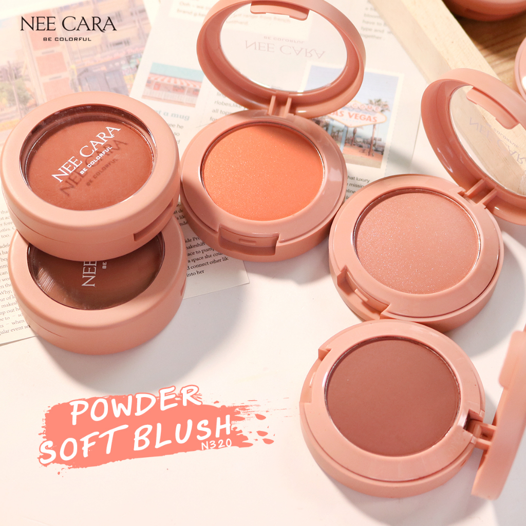 Nee Cara Powder Soft Blush N320 บลัชออนเนื้อฝุ่นเนียนนุ่ม ให้ผิวสัมผัสเบาสบาย ไม่หนักหน้า