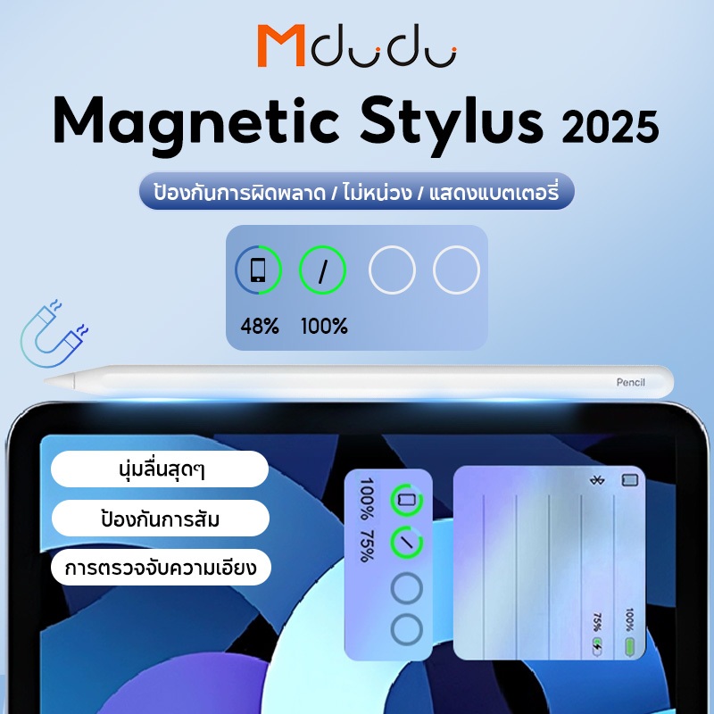 [Air6 Air7pencil] ปากกาสไตลัส วางมือบนจอ+แรเงาได้ ปากกาทัชสกรีน Stylus Pen สำหรับ Gen10,9,8,7,6 Air5 Air4 Air3 Mini7,6,5