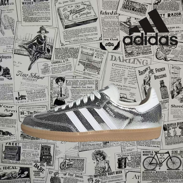 🍒(ของแท้ 100 % ) adidas originals Samba OG spezial gazelle JR0035 สีเงิน/สีขาว/สีน้ำตาล