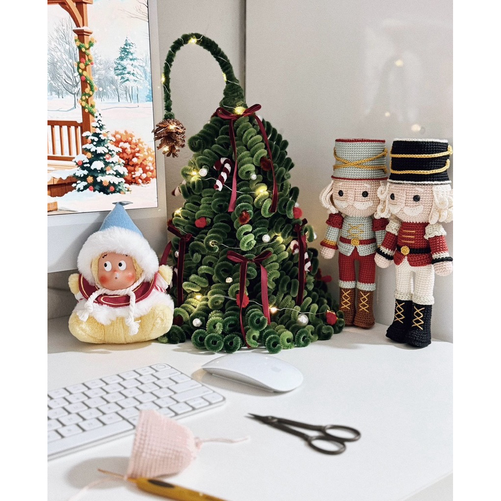 ต้นสนคริสต์มาส ลวดกำมะหยี่ สวยงานละเอียดมาก🎄