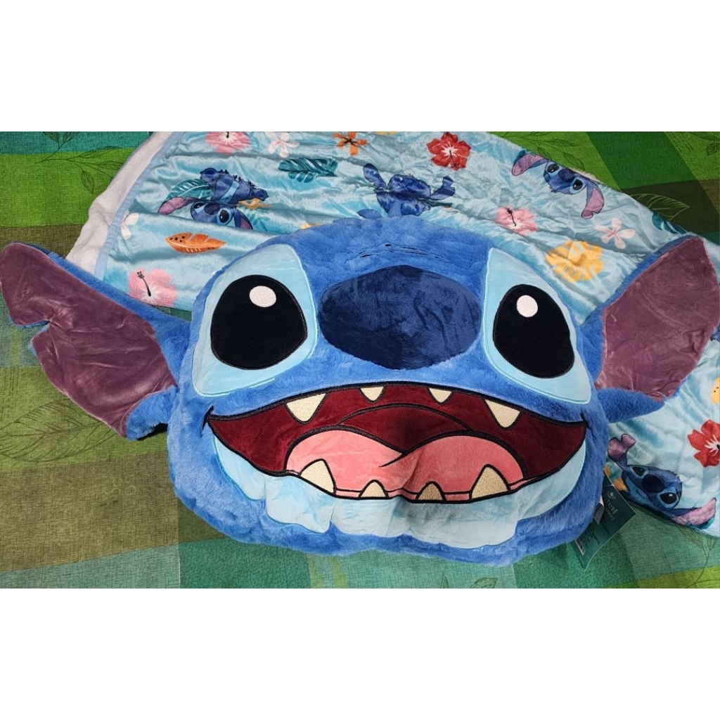 หมอนผ้าห่มสติช pillow blanket stitch