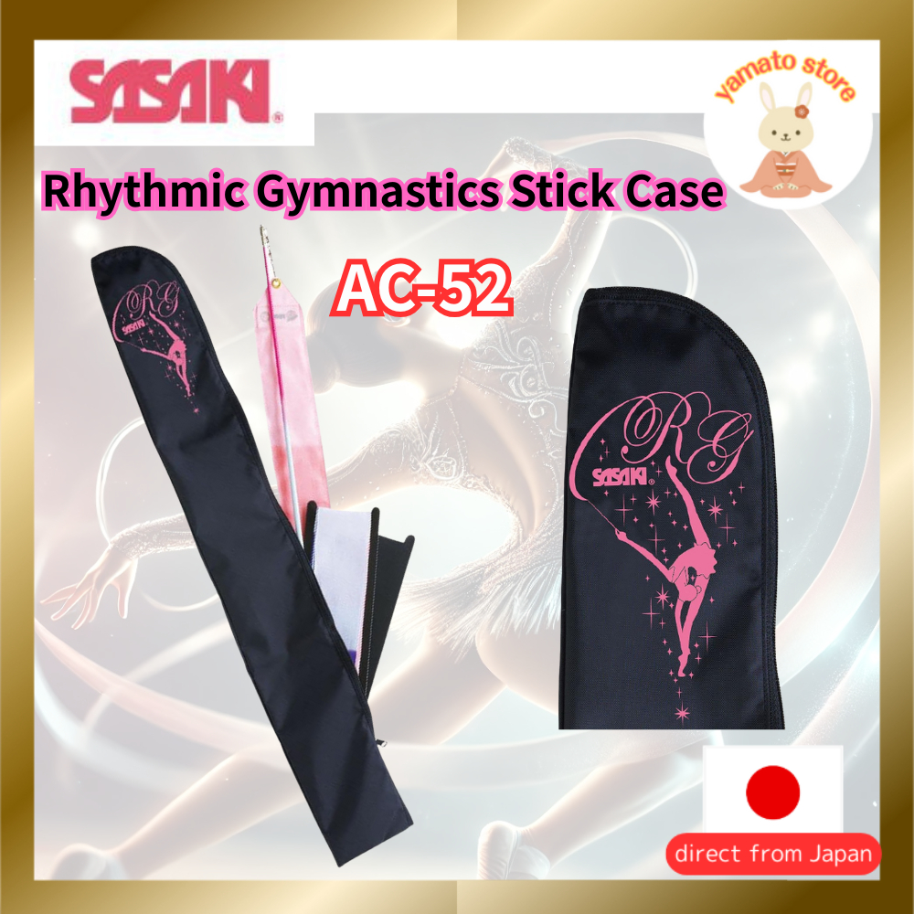 SASAKI Rhythmic Gymnastics Equipment Case R.G. Girl Ribbon & Stick Case Black × Luminous Pink AC-52
