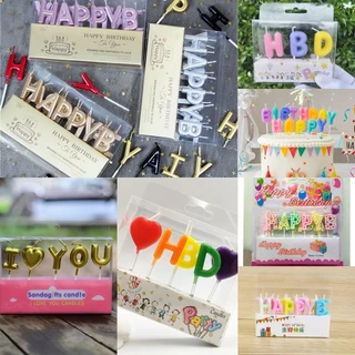 เทียนวันเกิด เทียนHappy Birthday แบบอักษรแยก อักษรติดกัน