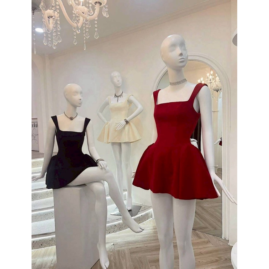 ✨เดรสคอร์เซตทรงหรูสุดพรีเมียม ผ้าบาร์บี้แบบหนาเอวSสุดๆแต่งฟูดันทรงสวย - รูปที่ 5