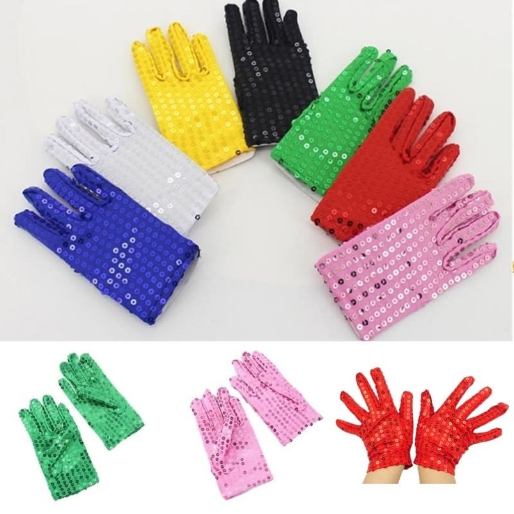 ถุงมือวิ้งสำหรับเด็กเล็กถุงมือเด็กประดับเลื่อมการแสดงการเต้นรำบนเวที