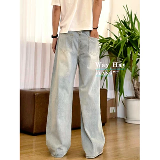 5 สี BAGGY JEANS กางเกงยีนส์ คุณภาพสูง ผลิตจากผ้ายีนส์แท้ หนานุ่มสวมใส่สบาย ทรงขากระบอกกลาง