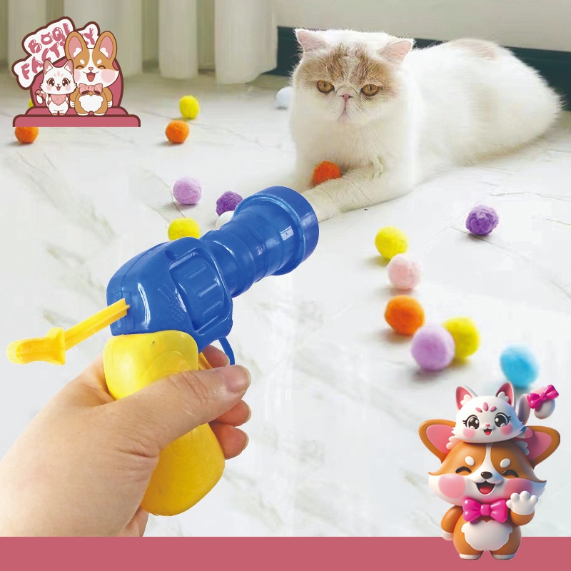 Boqi Factory ของเล่นแมว ปืนยิง ลูกบอลไหมพรม ทนทานยืดหยุ่นสูง Ballset